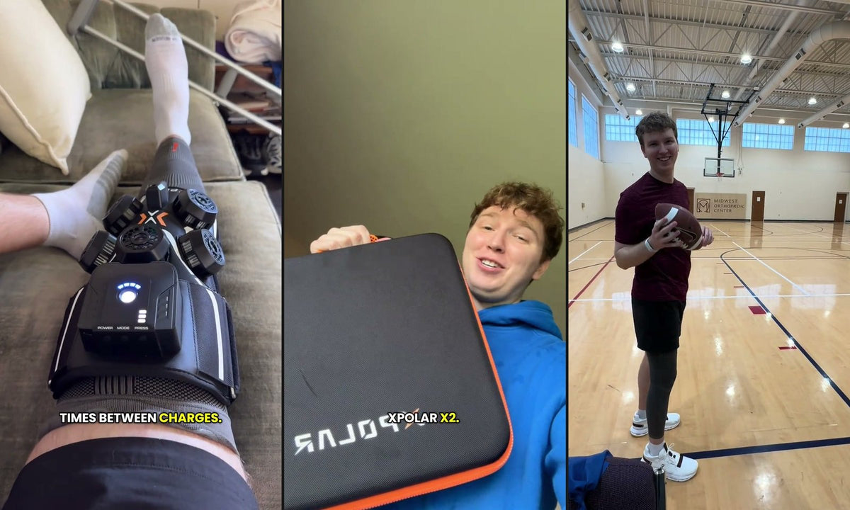 Dylan Simpson using the XPOLAR X2 during knee recovery